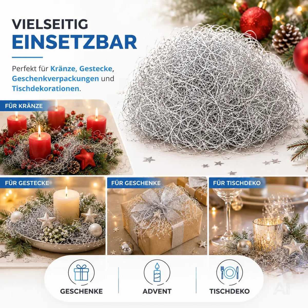 Engelshaar für Weihnachten & Advent als Dekoration & Deko ca. 15 Gramm – Detailansicht 6