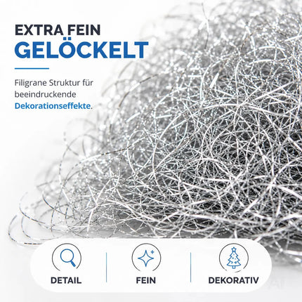 Engelshaar für Weihnachten & Advent als Dekoration & Deko ca. 15 Gramm (Silber)