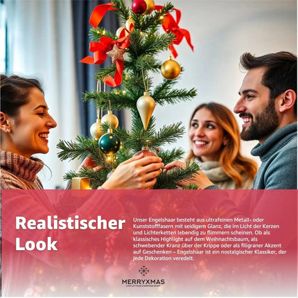 Engelshaar - gelockt Lametta ca. 15 Gramm - für Weihnachten & Advent als Deko Dekoration (Gold)