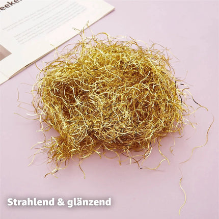 Engelshaar - gelockt Lametta ca. 15 Gramm - für Weihnachten & Advent als Deko Dekoration (Gold)