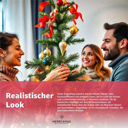 Engelshaar - gelockt Lametta ca. 15 Gramm - für Weihnachten & Advent als Deko Dekoration (Silber)