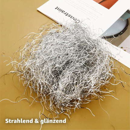 Engelshaar - gelockt Lametta ca. 15 Gramm - für Weihnachten & Advent als Deko Dekoration (Silber)