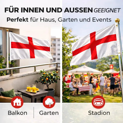 England Flagge 90x150 cm – WM 2026 Weltmeisterschaft Fahne Fanartikel aus strapazierfähigem – Detailansicht 5
