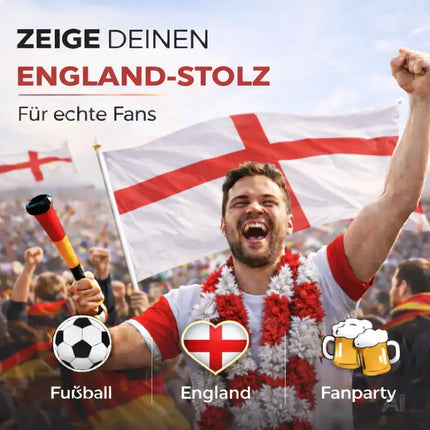 England Flagge 90x150 cm – WM 2026 Weltmeisterschaft Fahne Fanartikel aus strapazierfähigem – Detailansicht 6