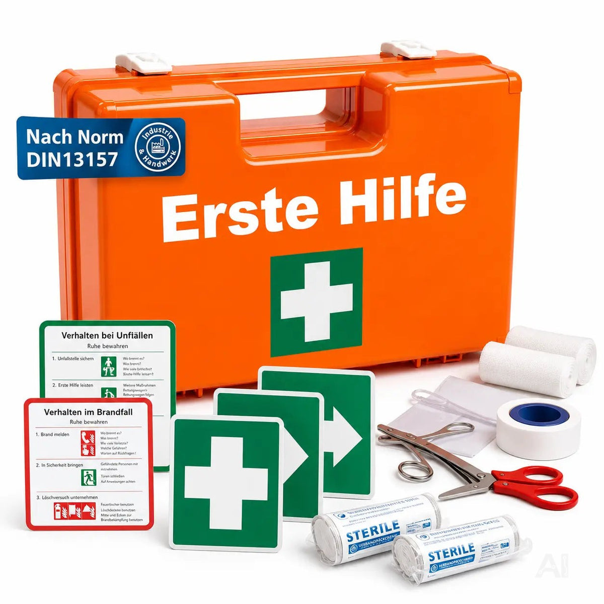 Erste Hilfe Koffer DIN 13157 Kasten für Wand & Zuhause & Betrieb – Detailansicht 3