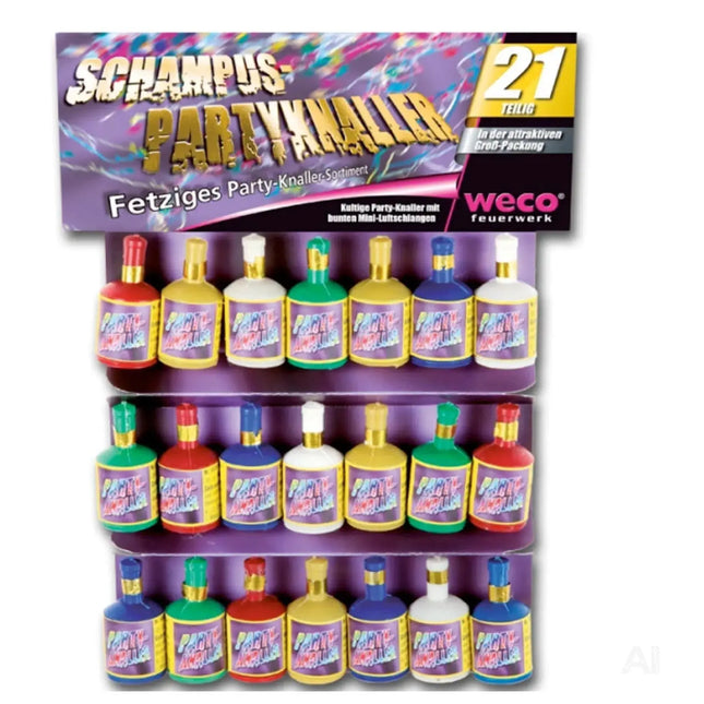 FLAME X BURN 20er Set Schampus Popper – Bunte Partyknaller für Jugendliche & Kinder