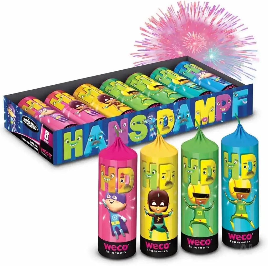 FLAME X BURN Hans Dampf XXL Set – 8-teiliges Jugendspaß und Tischartikel Kat. F1