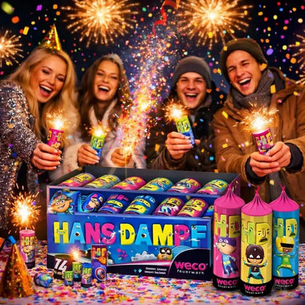 FLAME X BURN Hans Dampf XXL Set – 8-teiliges Jugendspaß und Tischartikel Kat. F1