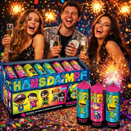 FLAME X BURN Hans Dampf XXL Set – 8-teiliges Jugendspaß und Tischartikel Kat. F1