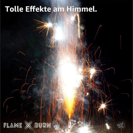 FLAME X BURN Summer Fountains 4er-Pack – Unterhaltung & Tischdeko Kat. F1 für Feiern, Silvester und Junge Gäste 2025