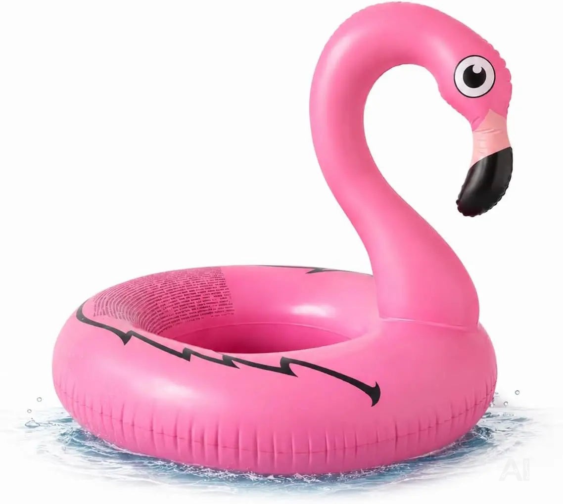 Flamingo Schwimmring aufblasbar Ø 110 cm – Schwimmreifen für Pool, See, Strand & Wasser (Flamingo)
