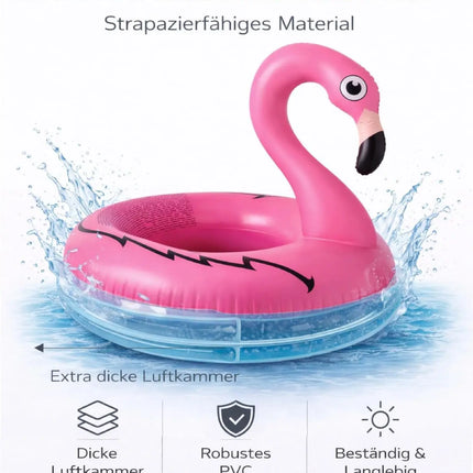 Flamingo Schwimmring aufblasbar Ø 110 cm – Schwimmreifen für Pool, See, Strand & Wasser (Flamingo)