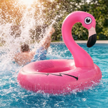 Flamingo Schwimmring aufblasbar Ø 110 cm – Schwimmreifen für Pool, See, Strand & Wasser (Flamingo)