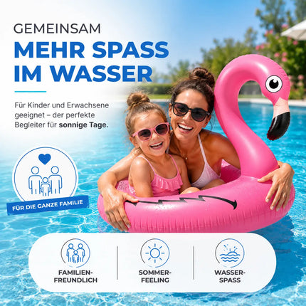 Flamingo Schwimmring aufblasbar Ø 110 cm – Schwimmreifen für Pool, See, Strand & Wasser (Flamingo)
