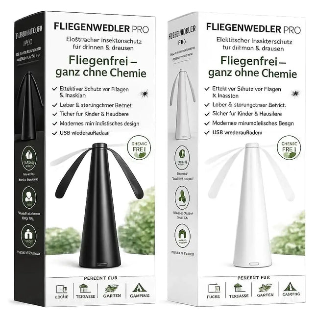 Fliegenventilator – Fliegen- und Wespenabwehr mit Fliegenwedler für Tisch & Terrasse