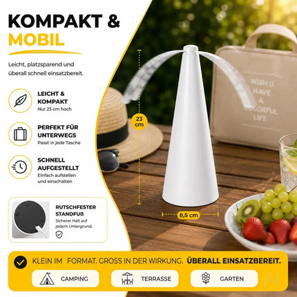 Fliegenventilator – Fliegenwedler & Wespenventilator für Tisch, Garten und Terrasse – Schutz – Detailansicht 3