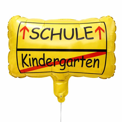 Folienballon Ortsschild Deko zur Einschulung – Luftballon für Schule & Kindergarten, Schulanfang Dekoration