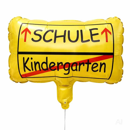 Folienballon Ortsschild Deko zur Einschulung – Luftballon für Schule & Kindergarten, Schulanfang Dekoration
