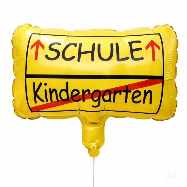 Folienballon Ortsschild Deko zur Einschulung – Luftballon für Schule & Kindergarten, Schulanfang Dekoration