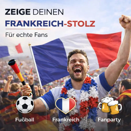 Frankreich Flagge 90x150 cm – WM 2026 Weltmeisterschaft Fahne Fanartikel aus strapazierfähigem Polyester mit Metallösen
