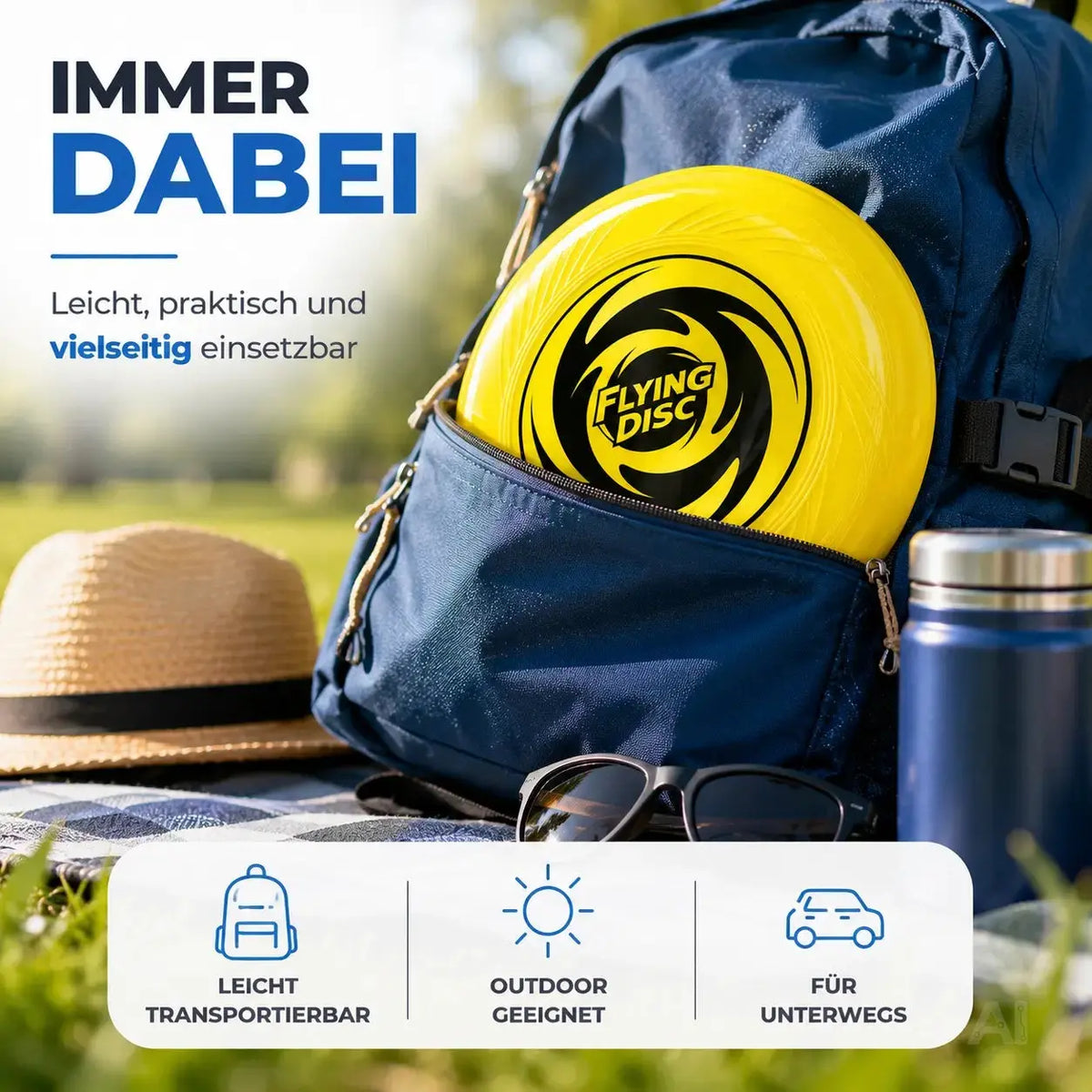 Frisbee Wurfscheibe für Kinder & Erwachsene – Wurfring als Garten-, Strand- & Outdoor-Spielzeug – Detailansicht 6