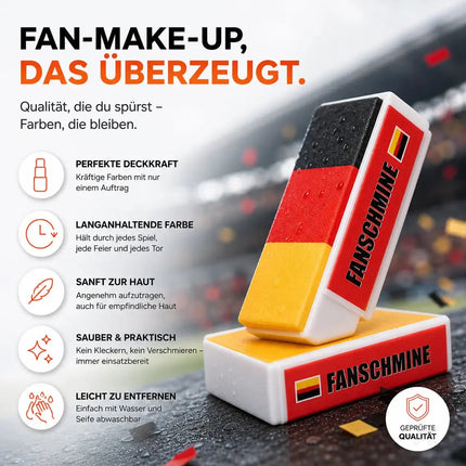 Fußball Fan Schminkstift Deutschland – Schminkfarben Rot Schwarz Gelb zur WM 2026 für Damen – Detailansicht 3