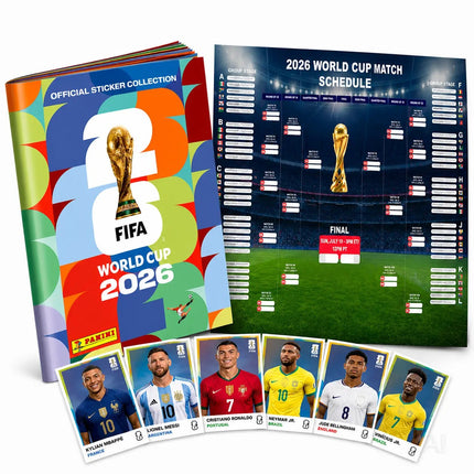 Fußball WM 2026 Sammelalbum Set – inkl. Spielplan & Panini Stickeralbum zur Weltmeisterschaft 2026 (Sammelalbum)