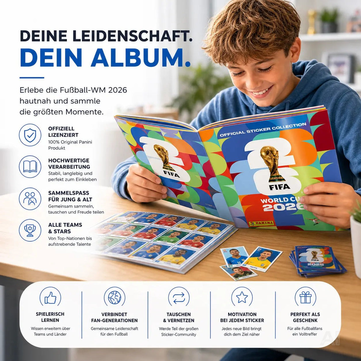Fußball WM 2026 Sammelalbum Set – inkl. Spielplan & Panini Stickeralbum zur Weltmeisterschaft – Detailansicht 2