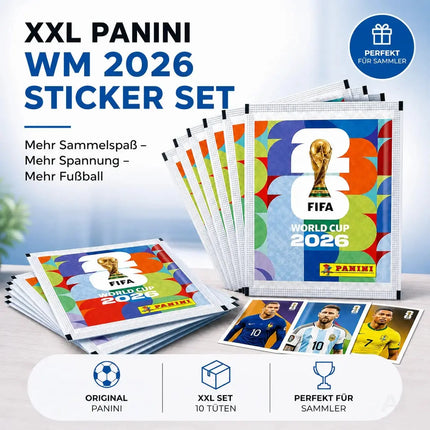 Fußball WM 2026 Sammelsticker Set mit Panini Stickern inkl. WM Spielplan