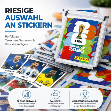 Fußball WM 2026 Sammelsticker Set mit Panini Stickern inkl. WM Spielplan