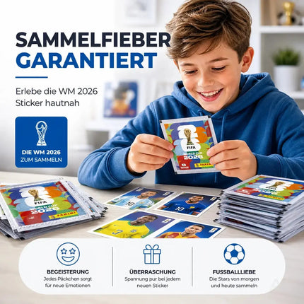 Fußball WM 2026 Sammelsticker Set mit Panini Stickern inkl. WM Spielplan