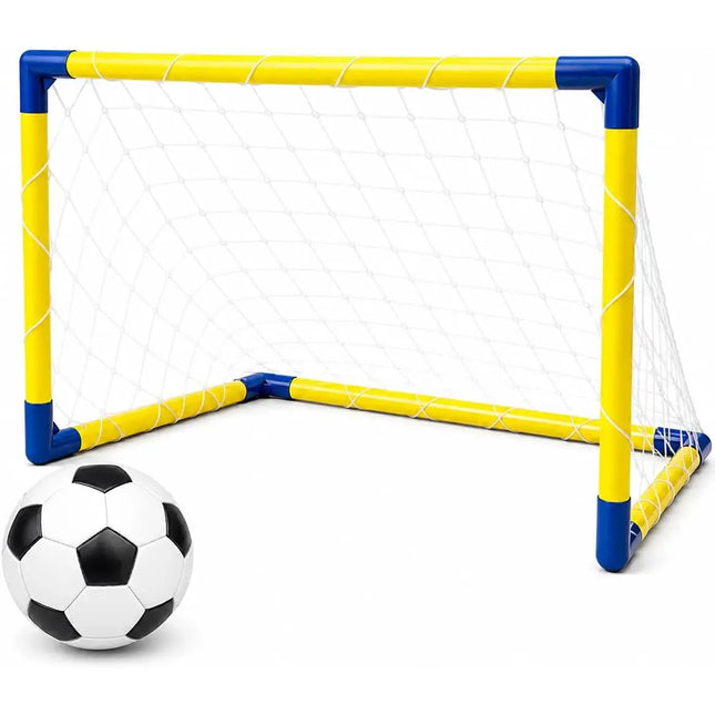 Fußballtor Garten mit Netz und Ball – Tragbares Fußballtor für Kinder & Erwachsene – Einfacher Aufbau