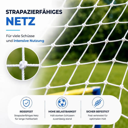 Fußballtor mit Netz & Fußball – Stabiles Trainingstor für Kinder und Erwachsene – Wetterfestes Gartentor