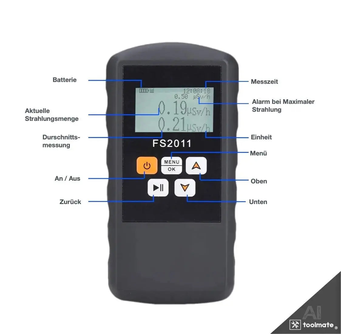 Geigerzähler - Dosimeter - Strahlenmessgerät - Strahlungsmessgerät Geiger Counter zur Messung μSv/H