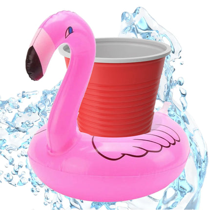 Getränkehalter Flamingo aufblasbar Luftmatratze Schwimmring Schwimmreif für Pool, Cocktailhalter