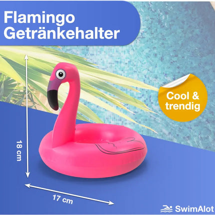 Getränkehalter Flamingo aufblasbar Luftmatratze Schwimmring Schwimmreif für Pool, Cocktailhalter