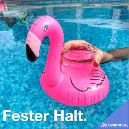 Getränkehalter Flamingo aufblasbar Luftmatratze Schwimmring Schwimmreif für Pool, Cocktailhalter