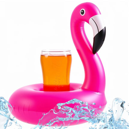 Getränkehalter Flamingo aufblasbar Luftmatratze Schwimmring Schwimmreif für Pool, Cocktailhalter