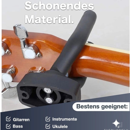 Gitarrenhalter schwarz - Wandhalterung & Halterung für Wand - Instrumente wie Gitarre – Detailansicht 6
