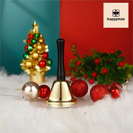 Glocke Gold Weihnachtsmann Accessoire - Nikolausglocke & Weihnachtsglocke - extra lauter Klang - Weihnachtsmann & Nikolaus