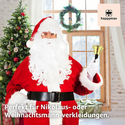 Glocke Gold als Weihnachtsmann Accessoire - Nikolausglocke & Weihnachtsglocke - extra lauter Klang - Weihnachtsmann & Nikolaus