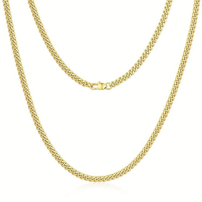 Goldkette 80er 90er Jahre Panzerkette ca. 50 cm Goldkettchen wie Rapper Gangster Fokuhila Accessoires für Fasching Karneval