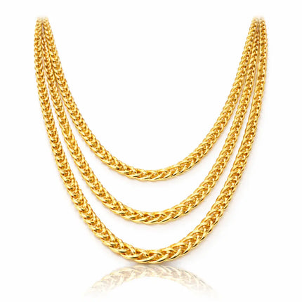 Goldkette Panzerkette ca. 50 cm – Goldkettchen 80er 90er Jahre wie Rapper Gangster Vokuhila – Accessoires für Fasching Karneval