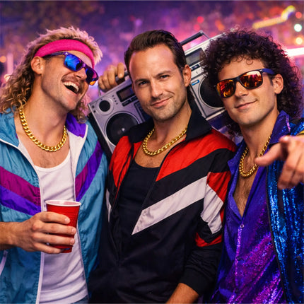 Goldkette Panzerkette ca. 50 cm – Goldkettchen 80er 90er Jahre wie Rapper Gangster Vokuhila – Accessoires für Fasching Karneval