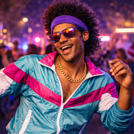 Goldkette Panzerkette ca. 50 cm – Goldkettchen wie Rapper Gangster Vokuhila – Accessoires 80er 90er Jahre für Fasching Karneval