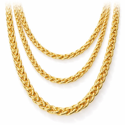Goldkette ca 50 cm – Panzerkette gold als Accessoire für Fasching & Karneval – 80er & 90er Jahre Motto wie Vokuhila & Gangster