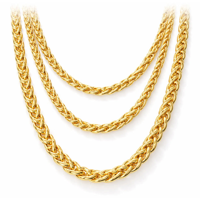 Goldkette ca 50 cm – Panzerkette gold als Accessoire für Fasching & Karneval – 80er & 90er Jahre Motto wie Vokuhila & Gangster