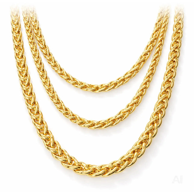 Goldkette ca 50 cm – Panzerkette gold als Accessoire für Fasching & Karneval – 80er & 90er Jahre