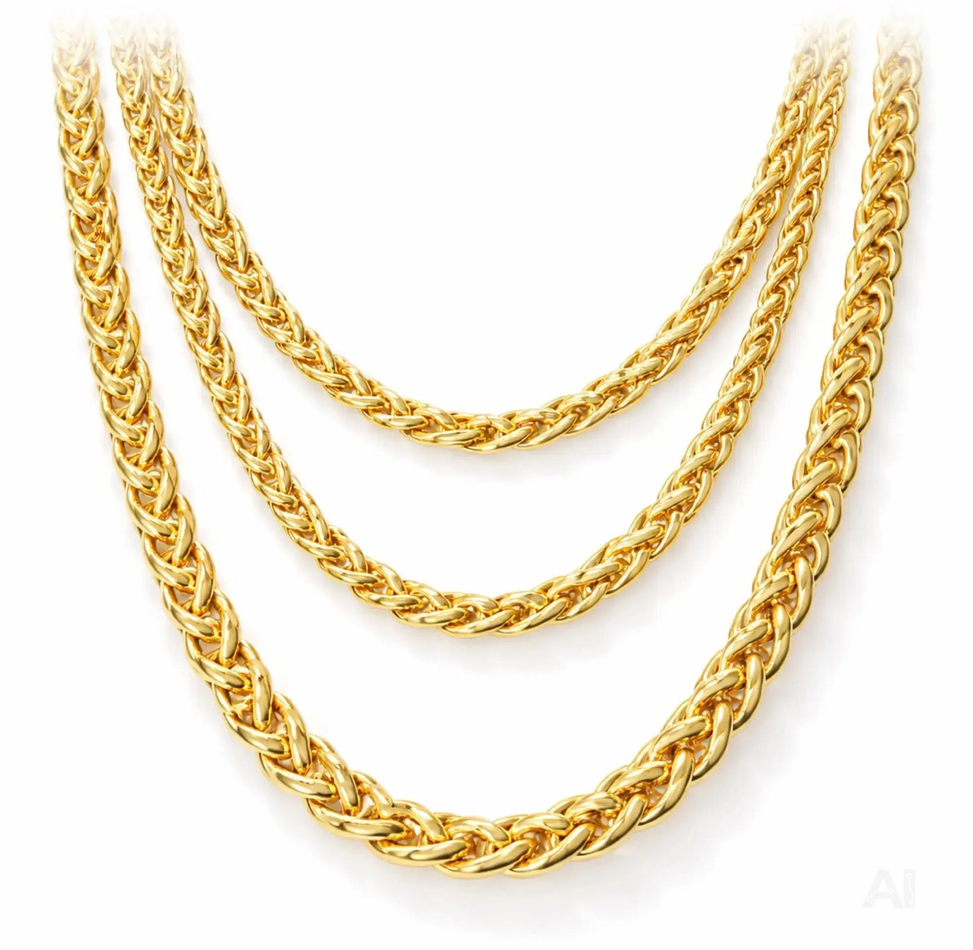 Goldkette ca 50 cm – Panzerkette gold als Accessoire für Fasching & Karneval – 80er & 90er Jahre Motto wie Vokuhila & Gangster
