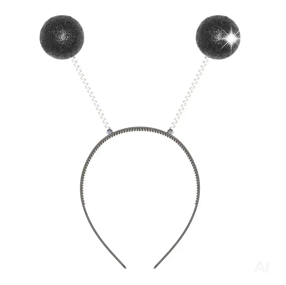 Haarreif Fasching Kopfhut Schmetterling Bommel Wackel Alien Fühler Marienkäfer Fasching & Karneval (Schwarz)